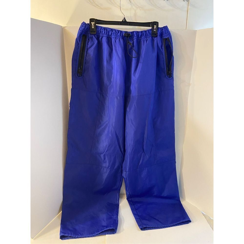 Athletic Works Xl nylon pants zipper pockets Biker Hunting Fishing Blue #0101004